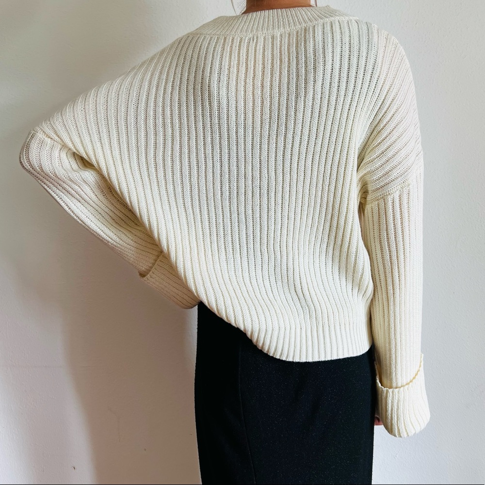 Nasty Gal collection loose fit cream knitted dropped shoulder cardigan sweater - Picture 8 of 11